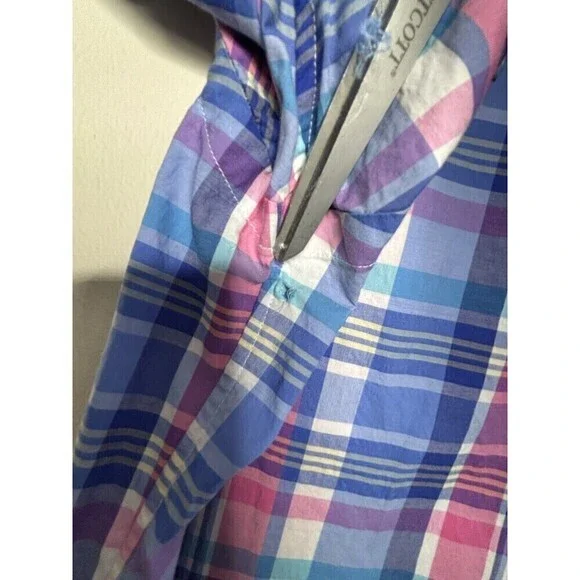 Ralph Lauren Madras Mens Shirt Sz Large Blue Pink Plaid Button Down Classic Fit - Picture 6 of 7